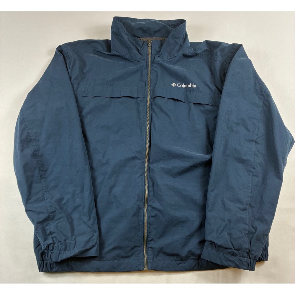 Columbia Jacket Mens L Blue Pre-owned Full Zip Mesh Lined Windbreaker XM 3265